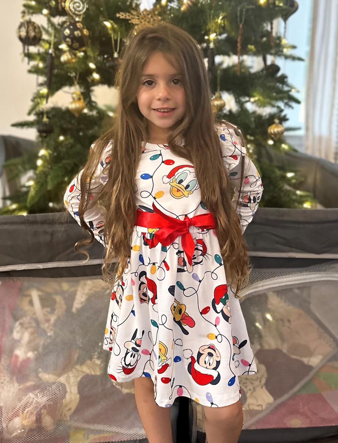 Disney Princess Frozen Elsa Minnie Mickey Stitch Ruffle Sleeve Dress A Line Long Sleeve Kids Clothes Baby to Toddler 6 Disney Princess Frozen Elsa Minnie Mickey Stitch Ruffle Sleeve Dress A Line Long Sleeve Kids Clothes Baby to Toddler - Image 6