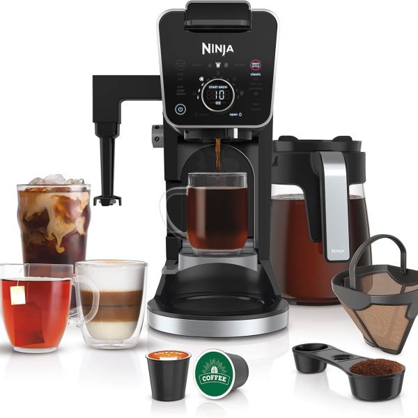 Ninja Hot and Iced Coffee Maker, Single Serve Coffee Maker and Drip Coffee Machine, DualBrew Pro Specialty 12-Cup with K-Cup Combo, Includes Permanent Filter, CFP307