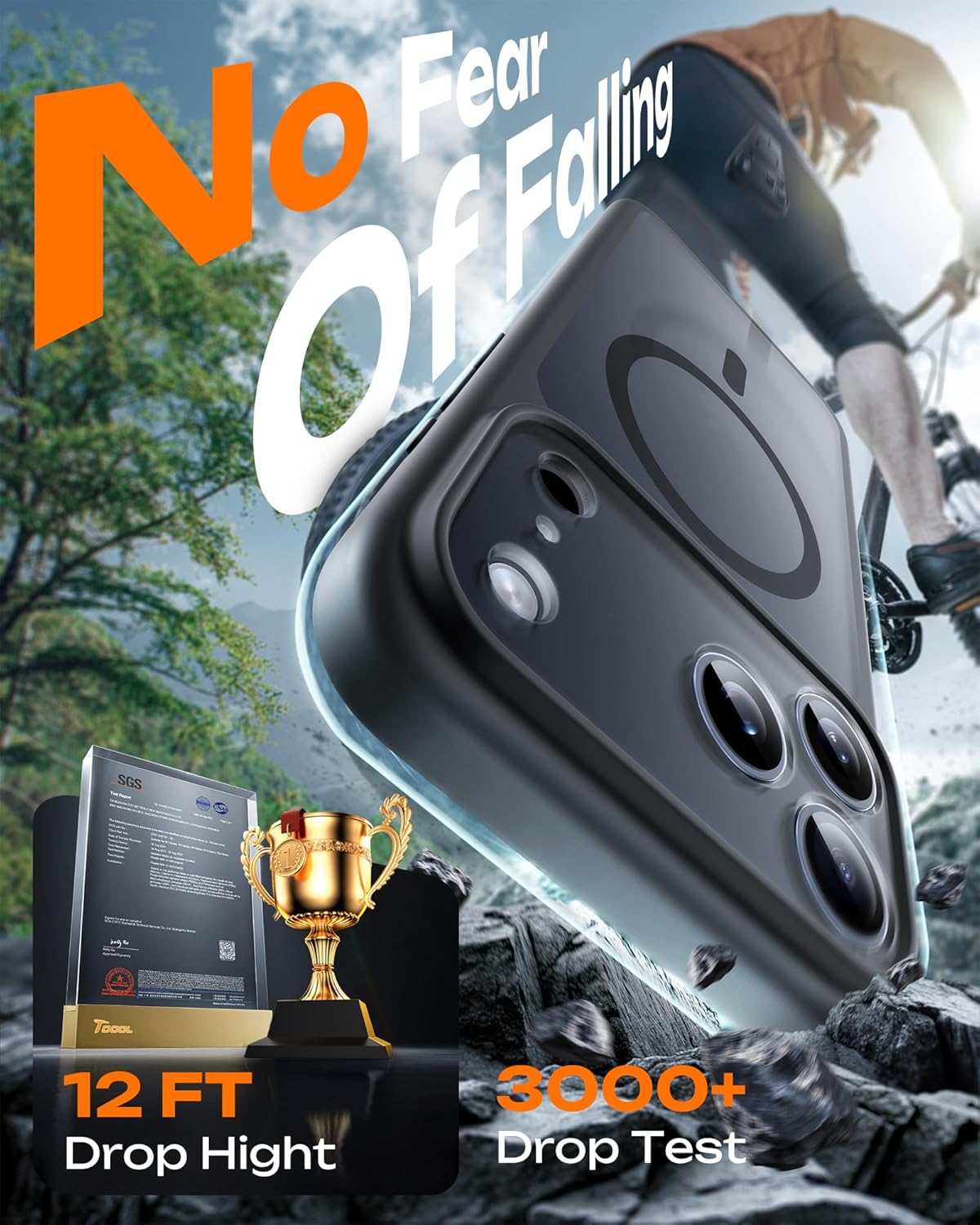 TOCOL for iPhone 17 Pro Max Case, Compatible with Magsafe, Full Camera Protection, Built-in Magnetic Ring, Translucent Matte Phone Case for iPhone 17 Pro Max 6.9 inch (Black) 6 TOCOL for iPhone 17 Pro Max Case, Compatible with Magsafe, Full Camera Protection, Built-in Magnetic Ring, Translucent Matte Phone Case for iPhone 17 Pro Max 6.9 inch (Black) - Image 6