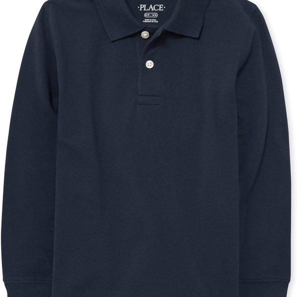 The Children's Place boys Long Sleeve Pique Polo