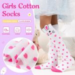 Girls Knee High Socks Kids Crazy Fun Gift Silly Tall Boot Cute Animal Cotton Long Socks 6 Pairs - Image 3