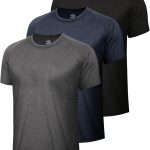 3 Pack Workout Mens Shirts - Quick Dry Causal Moisture Wicking Work Gym Athletic Short Sleeve for Basketball Running