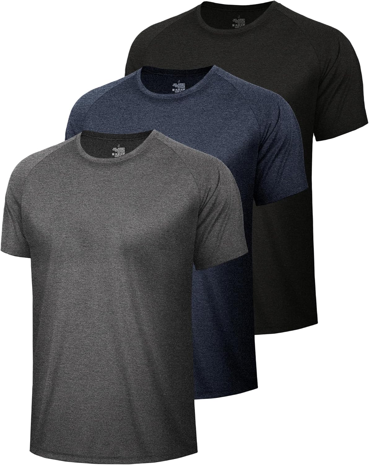 3 Pack Workout Mens Shirts - Quick Dry Causal Moisture 3 Pack Workout Mens Shirts - Quick Dry Causal Moisture Wicking Work Gym Athletic Short Sleeve for Basketball Running