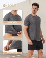 3 Pack Workout Mens Shirts - Quick Dry Causal Moisture Wicking Work Gym Athletic Short Sleeve for Basketball Running - Image 2