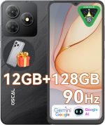 OSCAL Android Phones Unlocked for T-Mobile, FLAT 2 Android 15 Phone(2025), 12GB+128GB/2TB TF Octa Core, Dual SIM Phones Unlocked (US Warranty), 5000mAh, 90Hz,6.56"HD+, 4G/GPS/Fingerprint/Face ID-Black