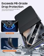 CENMASO for Motorola Razr 2025 Case/Razr 2024 Case with Card Holder [RFID Blocking] & Hinge Protection & Screen Protector, Rugged Anti-Scratch Shockproof Phone Case for Moto Razr 2025/2024-Black - Image 6