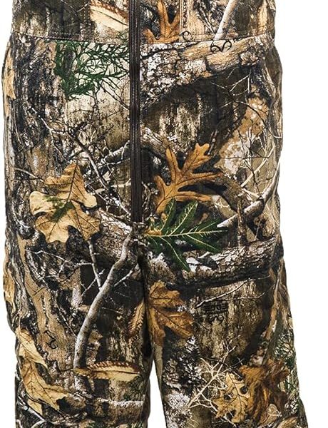 HOT SHOT Youth Insulated Camo Bib, Comfortable Kids Hunting Clothes, Adjustable Insulated Hunting Overalls with Zippers