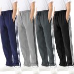Rolimaka 4 Pcs Boys Sweatpants Soft Fleece Lined Open Bottom Youth Basic Athletic Joggers with Pockets Thermal Pants for Boys