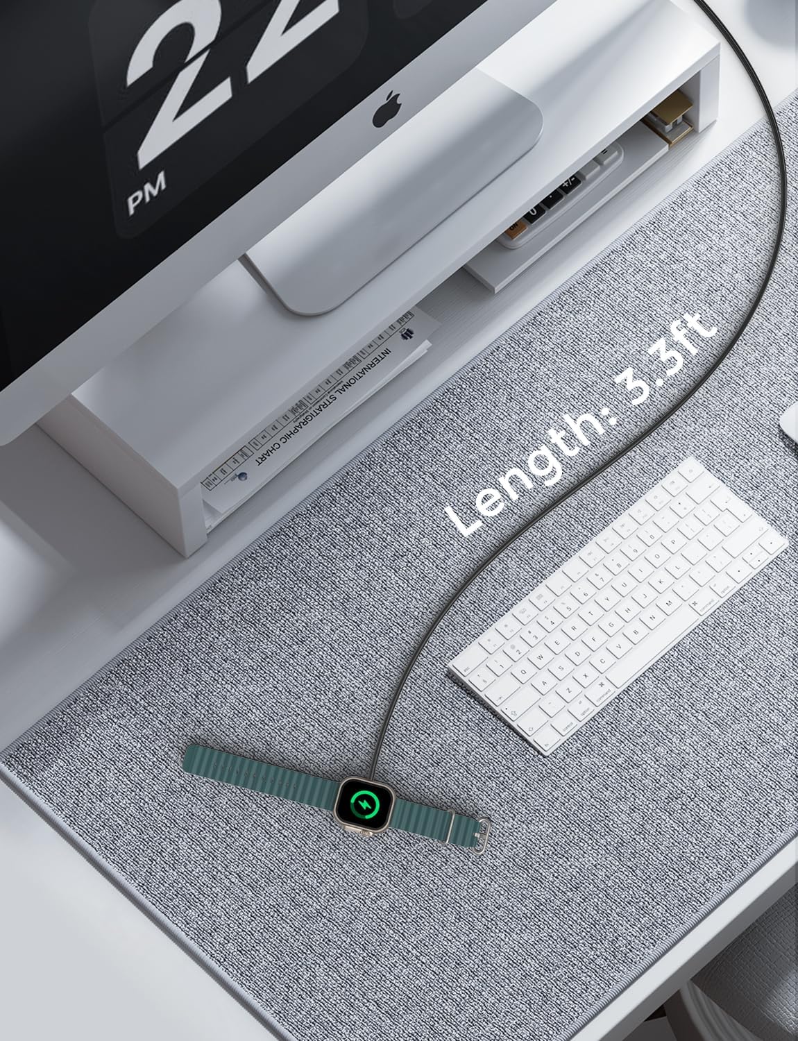 USB C for Watch Charger USB Magnetic Fast Charging Cable Portable Wireless Charging Compatible with Watch Series 10/9/8/7/6/5/4/3/2 Ultra 2/SE-Black 5 USB C for Watch Charger USB Magnetic Fast Charging Cable Portable Wireless Charging Compatible with Watch Series 10/9/8/7/6/5/4/3/2 Ultra 2/SE-Black - Image 5