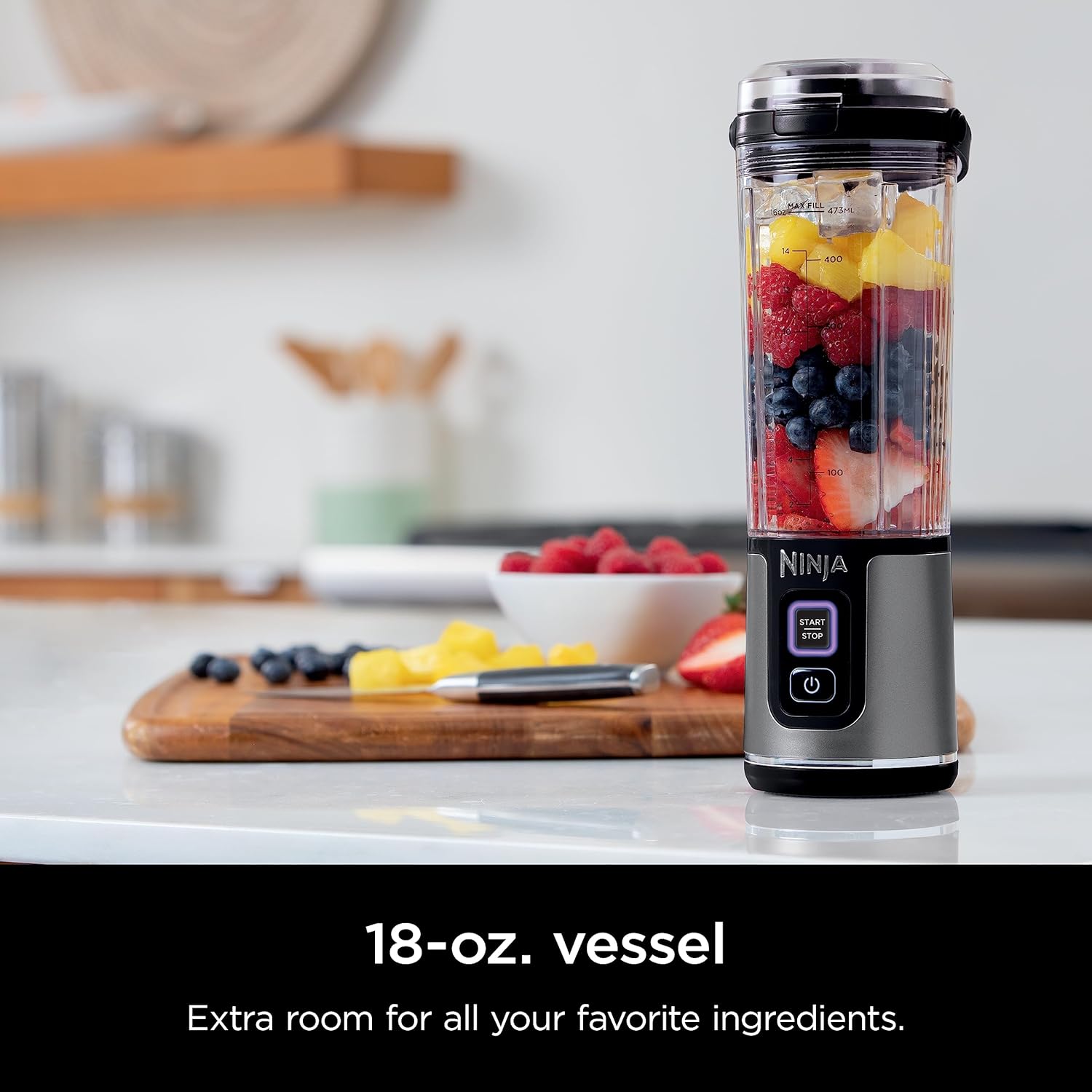 Ninja BC151BK Blast Portable Blender, Cordless, 18oz. Vessel, Personal Blender-for Shakes & Smoothies, BPA Free, Leakproof-Lid & Sip Spout, USB-C Rechargeable, Dishwasher Safe Parts, Black 3 Ninja BC151BK Blast Portable Blender, Cordless, 18oz. Vessel, Personal Blender-for Shakes & Smoothies, BPA Free, Leakproof-Lid & Sip Spout, USB-C Rechargeable, Dishwasher Safe Parts, Black - Image 3