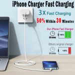 iPhone Charger Fast Charging,iPhone Fast Charger 2Pack Type C Fast Charger Block Plug Adapter 6FT USB-C to Lightning Cable Cord for iPhone14/13/13 Pro/12 Pro/12 Pro Max/11/Xs Max/XR/X/SE,iPad,AirPods - Image 2