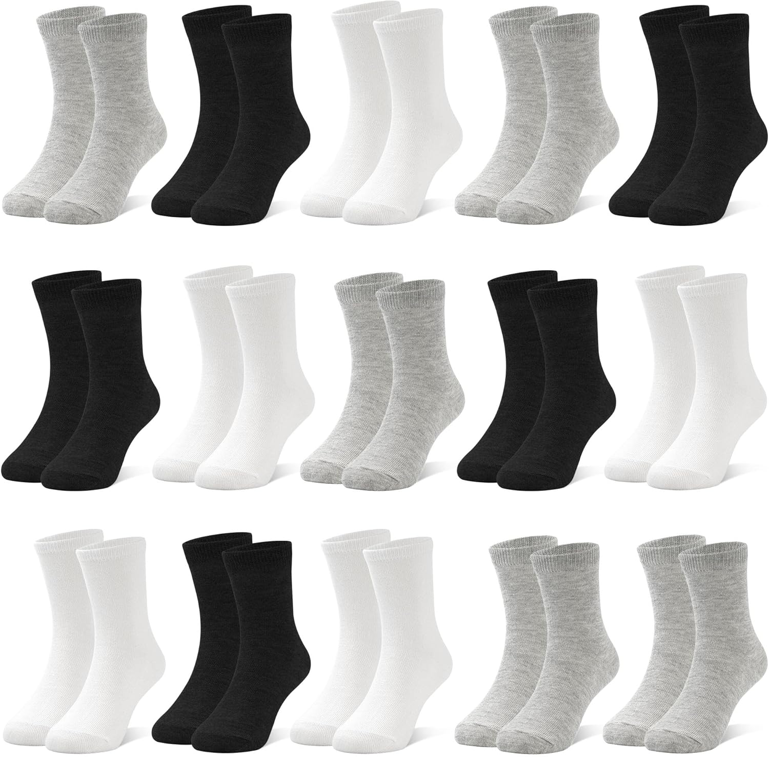 15 Pairs Toddler Socks Kids Crew Mid Calf Dress Socks for Boys Girls Children 1-13 Years 1 15 Pairs Toddler Socks Kids Crew Mid Calf Dress Socks for Boys Girls Children 1-13 Years