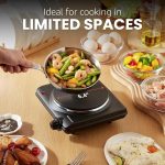 Elite Gourmet ESB-301BF# Countertop Single Cast Iron Burner, 1000 Watts Electric Hot Plate, Temperature Controls, Power Indicator Lights, Easy to Clean, Black - Image 4