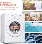 Euhomy Compact Dryer 1.8 cu. ft. Portable Clothes Dryers with Exhaust Duct with Stainless Steel Liner Four Function Small Dryer Machine, Suitable for Apartments, Dorm, RVs, White - Image 5
