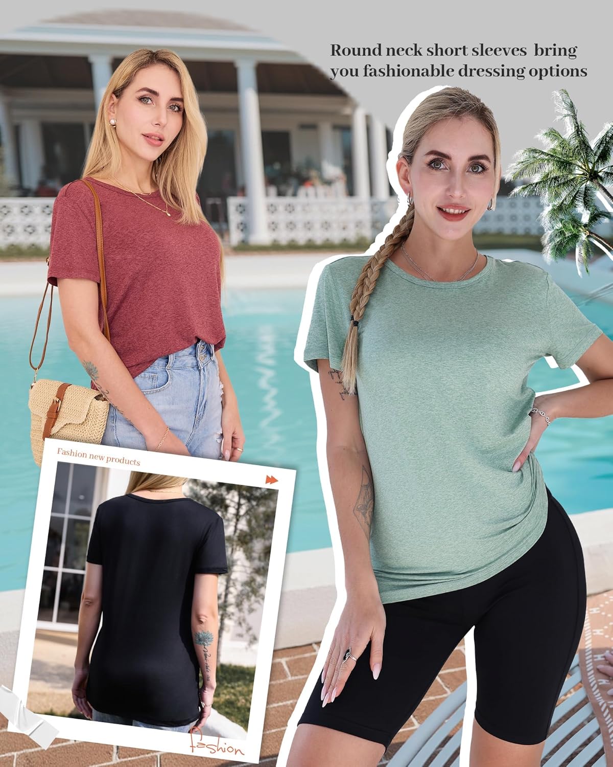GAYHAY 3 Pack Womens T-Shirts - Short Sleeve Spring Summer Tops Crew Neck Trendy Casual Work Soft Basic Tees for Ladies 2025 3 GAYHAY 3 Pack Womens T-Shirts - Short Sleeve Spring Summer Tops Crew Neck Trendy Casual Work Soft Basic Tees for Ladies 2025 - Image 3