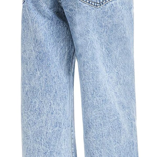 Girls Wide Leg Jeans Baggy Bow Embroidery High Elastic Waist Denim Pants Cute Y2K Trendy Tween Streetwear 8-16Y