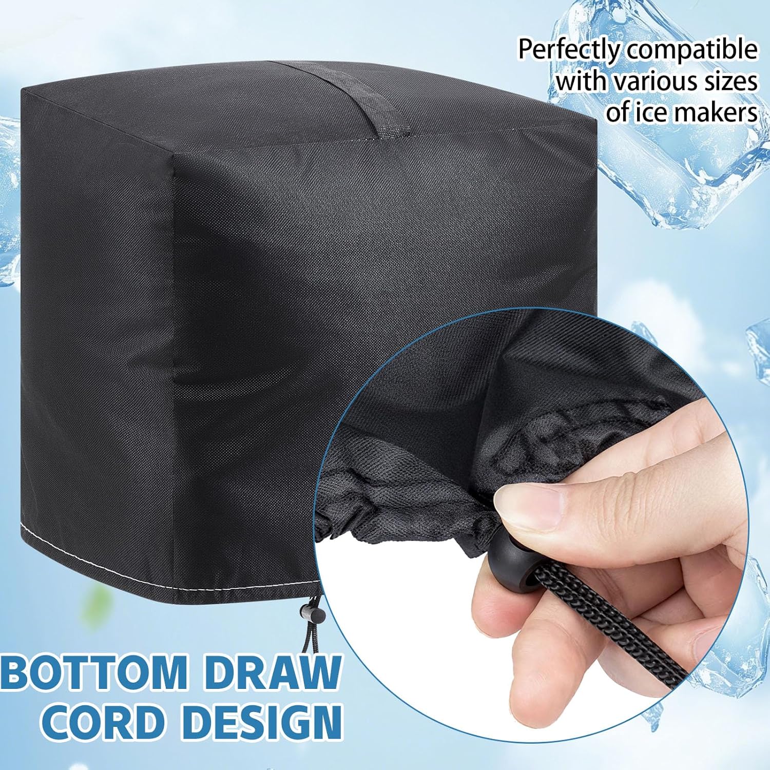 Breling Ice Maker Cover Bag 13"x 9"×13" 600d Oxford Fabric Heavy Duty Heat Resistant Waterproof Dustproof Dust Proof Protector Cover for Portable Countertop Ice Maker Machine 3 Breling Ice Maker Cover Bag 13"x 9"×13" 600d Oxford Fabric Heavy Duty Heat Resistant Waterproof Dustproof Dust Proof Protector Cover for Portable Countertop Ice Maker Machine - Image 3