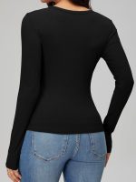 iGENJUN Women Long Sleeve V Neck Shirts for Women Business Casual Work Top Knit Slim Fit for Fall - Image 3