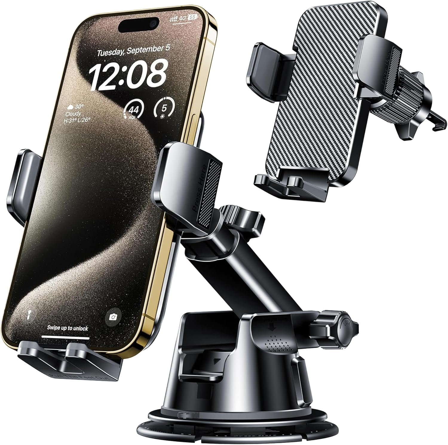 Qifutan Dash Mounted Holders Phone Holders for Your Car Phone Qifutan Dash Mounted Holders Phone Holders for Your Car Phone Mount for Car Windshield Dashboard Air Vent Universal Desk Mounts Hands Free Automobile Cell Phone Holder Fit for iPhone Smartphone