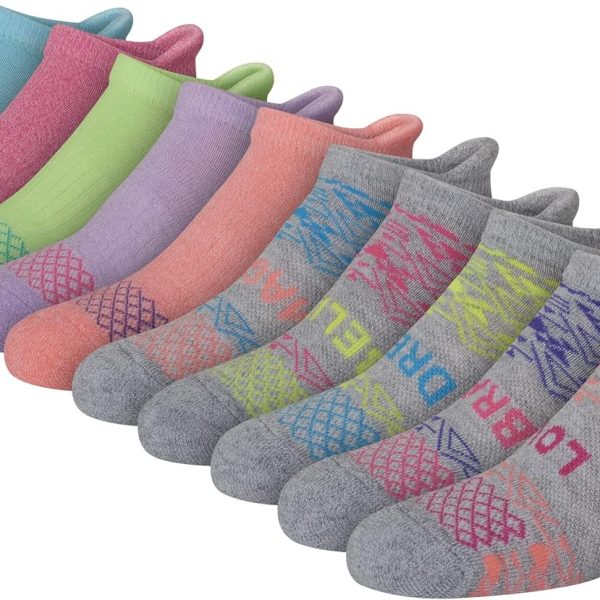Hanes Girls' Comfort Fit Heel Shield and No Show Socks, 10-Pair Packs