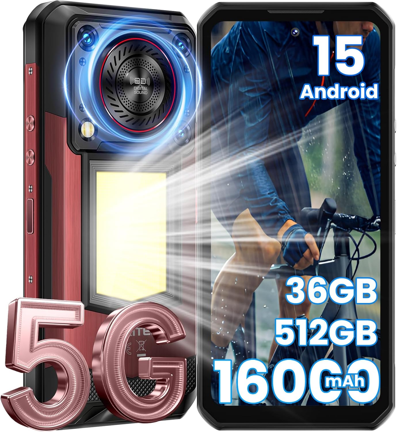 OUKITEL WP56 Rugged Smartphone 5G, 16000mAh/45W, 36GB +512GB/2TB Android 15 Rugged Phone Unlocked, 1000-Lumen Camping Light, 6.8" FHD+ 120Hz, 108MP+32MP, 128dB Loud Speaker Waterproof, NFC/GPS/OTG 1 OUKITEL WP56 Rugged Smartphone 5G, 16000mAh/45W, 36GB +512GB/2TB Android 15 Rugged Phone Unlocked, 1000-Lumen Camping Light, 6.8" FHD+ 120Hz, 108MP+32MP, 128dB Loud Speaker Waterproof, NFC/GPS/OTG