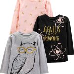 Simple Joys by Carter's Baby-Girls 3-Pack Graphic Long-Sleeve Tees