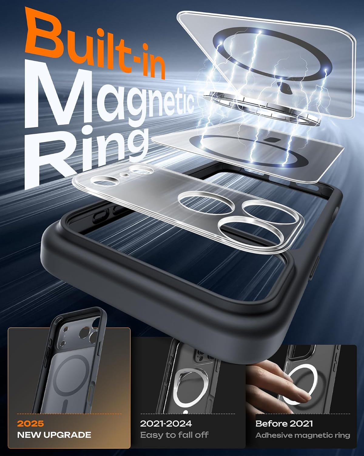 TOCOL for iPhone 17 Pro Max Case, Compatible with Magsafe, Full Camera Protection, Built-in Magnetic Ring, Translucent Matte Phone Case for iPhone 17 Pro Max 6.9 inch (Black) 4 TOCOL for iPhone 17 Pro Max Case, Compatible with Magsafe, Full Camera Protection, Built-in Magnetic Ring, Translucent Matte Phone Case for iPhone 17 Pro Max 6.9 inch (Black) - Image 4