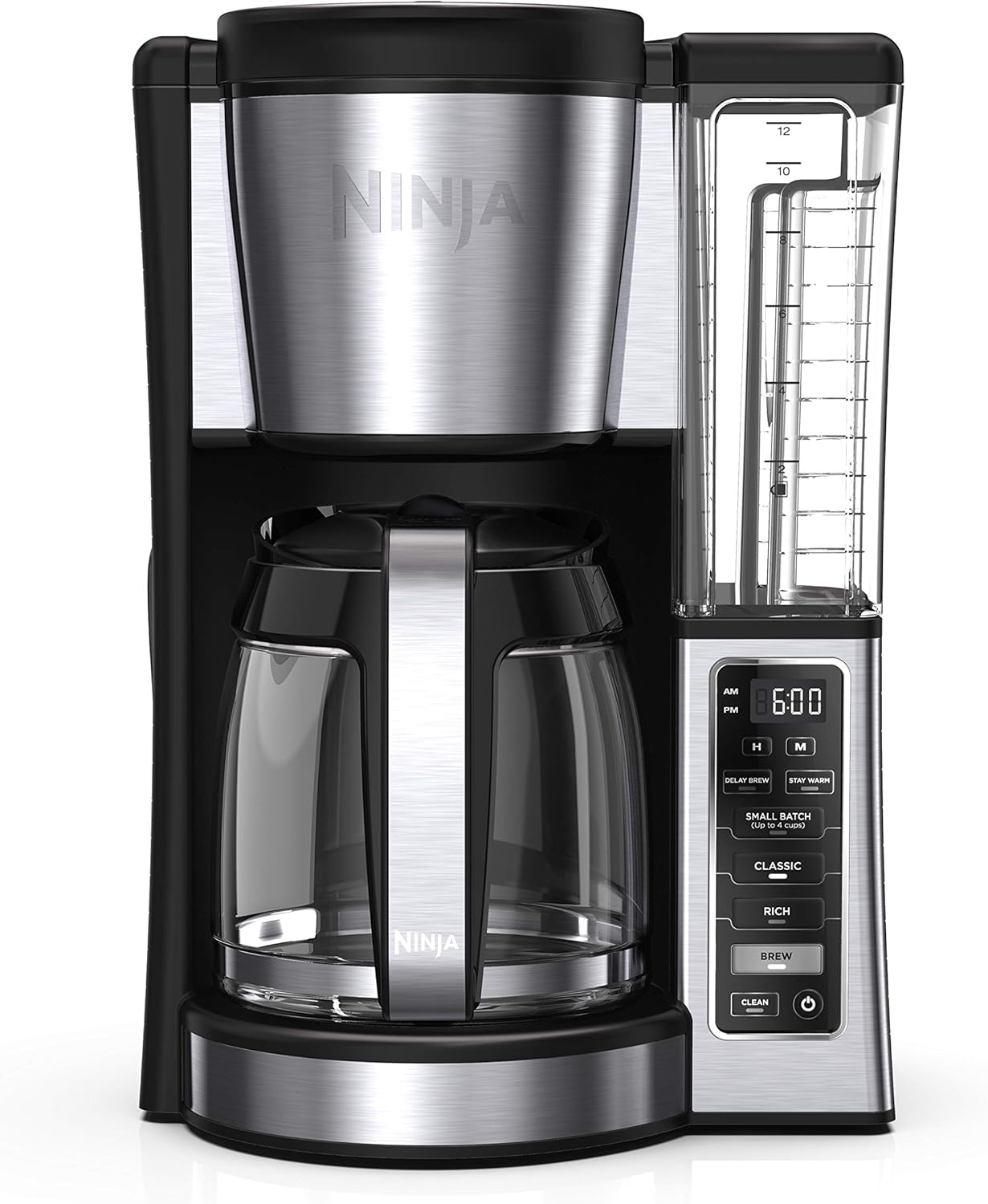 Ninja 12-Cup Programmable Coffee Brewer, 2 Brew Styles, Adjustable Warm Ninja 12-Cup Programmable Coffee Brewer, 2 Brew Styles, Adjustable Warm Plate, 60oz Water Reservoir, Delay Brew - Black/Stainless Steel