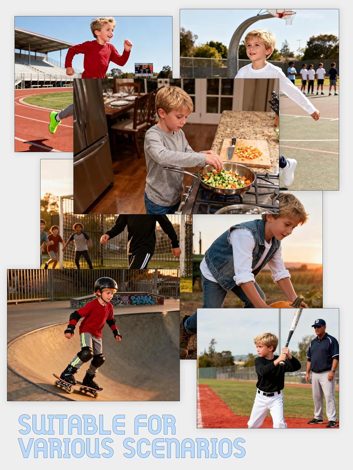 4 Pack Boys Long Sleeve Shirts Soft Cotton Basic Tees Youth Boys Long Sleeve T-Shirts Layering Shirts Tagless 6 4 Pack Boys Long Sleeve Shirts Soft Cotton Basic Tees Youth Boys Long Sleeve T-Shirts Layering Shirts Tagless - Image 6