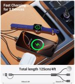 Temdan for Travel Vacation Essentials,3 in 2 USB C Cable for Apple Watch Charger/iPhone 17 Charger/Lightning,Multi Charging Cable Cord,Camping Essentials,Designed for iWatch &iPhone 16-12-4FT Black - Image 3