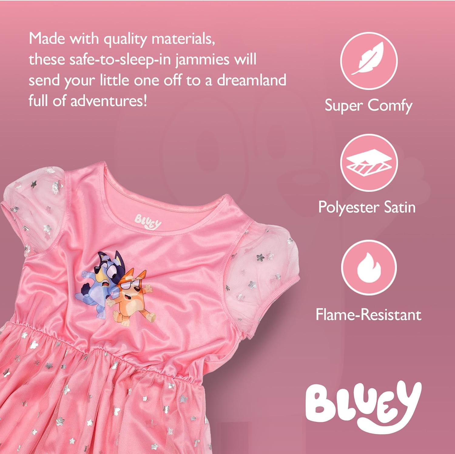 Bluey girls Fantasy Gown Nightgown 2 Bluey girls Fantasy Gown Nightgown - Image 2
