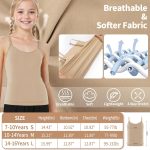Camisole Tank Tops for Girls, Stretch Undershirts Comfortable Camis with Clear Straps and Silicone Cover - Image 2