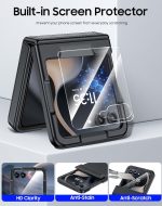 CENMASO for Motorola Razr 2025 Case/Razr 2024 Case with Card Holder [RFID Blocking] & Hinge Protection & Screen Protector, Rugged Anti-Scratch Shockproof Phone Case for Moto Razr 2025/2024-Black - Image 5