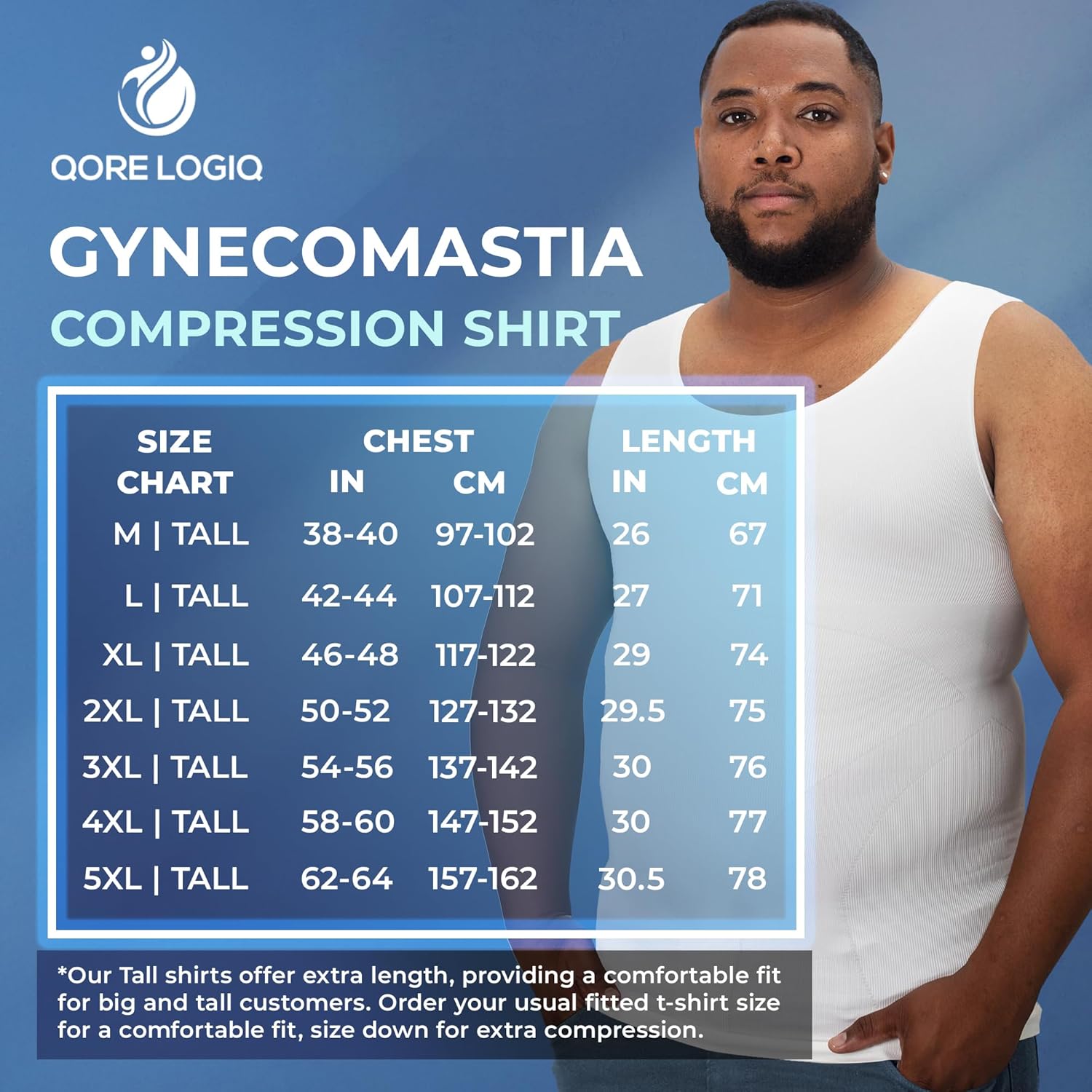 QORE LOGIQ Gynecomastia Compression Shirts for Men - Sleeveless Slimming Undershirts Tummy Control and Body Shaper Tank Top 5 QORE LOGIQ Gynecomastia Compression Shirts for Men - Sleeveless Slimming Undershirts Tummy Control and Body Shaper Tank Top - Image 5