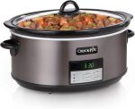 Crock-Pot Large 8-Quart Programmable Slow Cooker with Auto Warm Setting Black Stainless Steel - Image 2