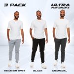 Ultra Performance 3 Pack Mens Joggers Mens Athletic Sweatpants with Pockets for Men, Small - 3X - Image 2