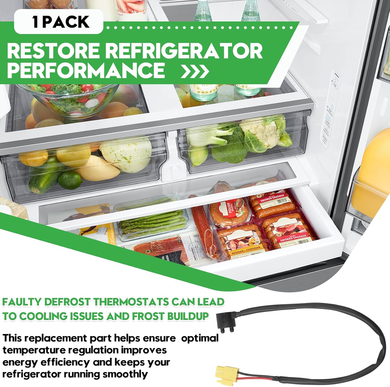DA47-00243K Defrost Thermostat Compatible with Samsung Refrigerator, Replace Part Number DA47-00243B, DA47-00243C, DA47-00243J, 2025696, AP4403832 and PS4140510 (1 Pack) 4 DA47-00243K Defrost Thermostat Compatible with Samsung Refrigerator, Replace Part Number DA47-00243B, DA47-00243C, DA47-00243J, 2025696, AP4403832 and PS4140510 (1 Pack) - Image 4