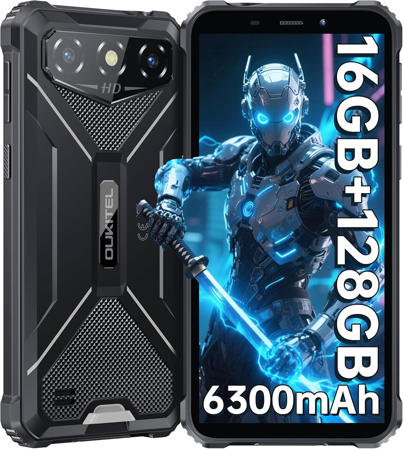 OUKITEL G3 Rugged Smartphone Unlocked -16GB+128GB/1TB TF 6” HD Display OUKITEL G3 Rugged Smartphone Unlocked -16GB+128GB/1TB TF 6” HD Display IP68/IP69K Rugged Cell Phones, 6300mAh Battery 13MP Rear Camera Waterproof Android Phone, GPS/3.5mm Jack/4G Dual Sim/Face ID