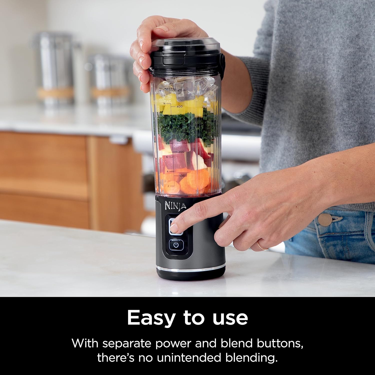Ninja BC151BK Blast Portable Blender, Cordless, 18oz. Vessel, Personal Blender-for Shakes & Smoothies, BPA Free, Leakproof-Lid & Sip Spout, USB-C Rechargeable, Dishwasher Safe Parts, Black 4 Ninja BC151BK Blast Portable Blender, Cordless, 18oz. Vessel, Personal Blender-for Shakes & Smoothies, BPA Free, Leakproof-Lid & Sip Spout, USB-C Rechargeable, Dishwasher Safe Parts, Black - Image 4