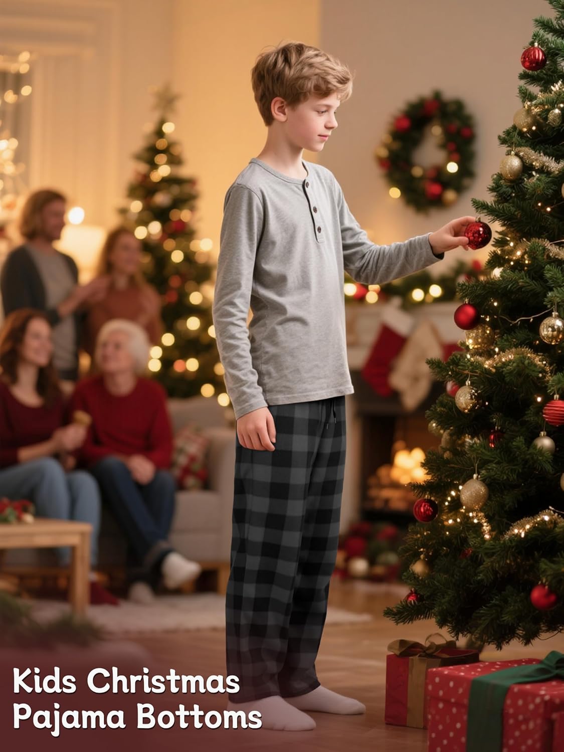 IHU 3 Pack Boys Pajama Pants Kids Micro Fleece Pj Bottoms Sleepwear Plaid Lounge Pant with Drawstring Pockets Boy Clothes 5 IHU 3 Pack Boys Pajama Pants Kids Micro Fleece Pj Bottoms Sleepwear Plaid Lounge Pant with Drawstring Pockets Boy Clothes - Image 5