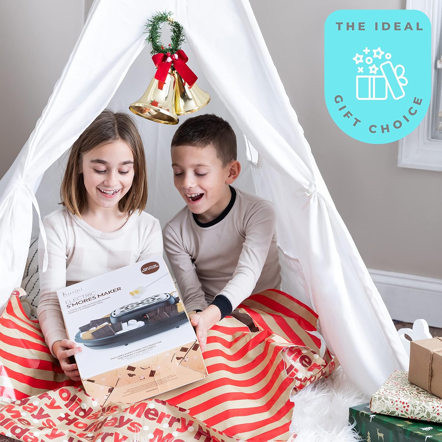 Kusini Smores Maker Tabletop Indoor - Flameless Electric Marshmallow Roaster – 4 Detachable Trays & 4 Roasting Forks – Gift Set & Date Night Idea. Movie Night Supplies & Housewarming Gift 7 Kusini Smores Maker Tabletop Indoor - Flameless Electric Marshmallow Roaster – 4 Detachable Trays & 4 Roasting Forks – Gift Set & Date Night Idea. Movie Night Supplies & Housewarming Gift - Image 7