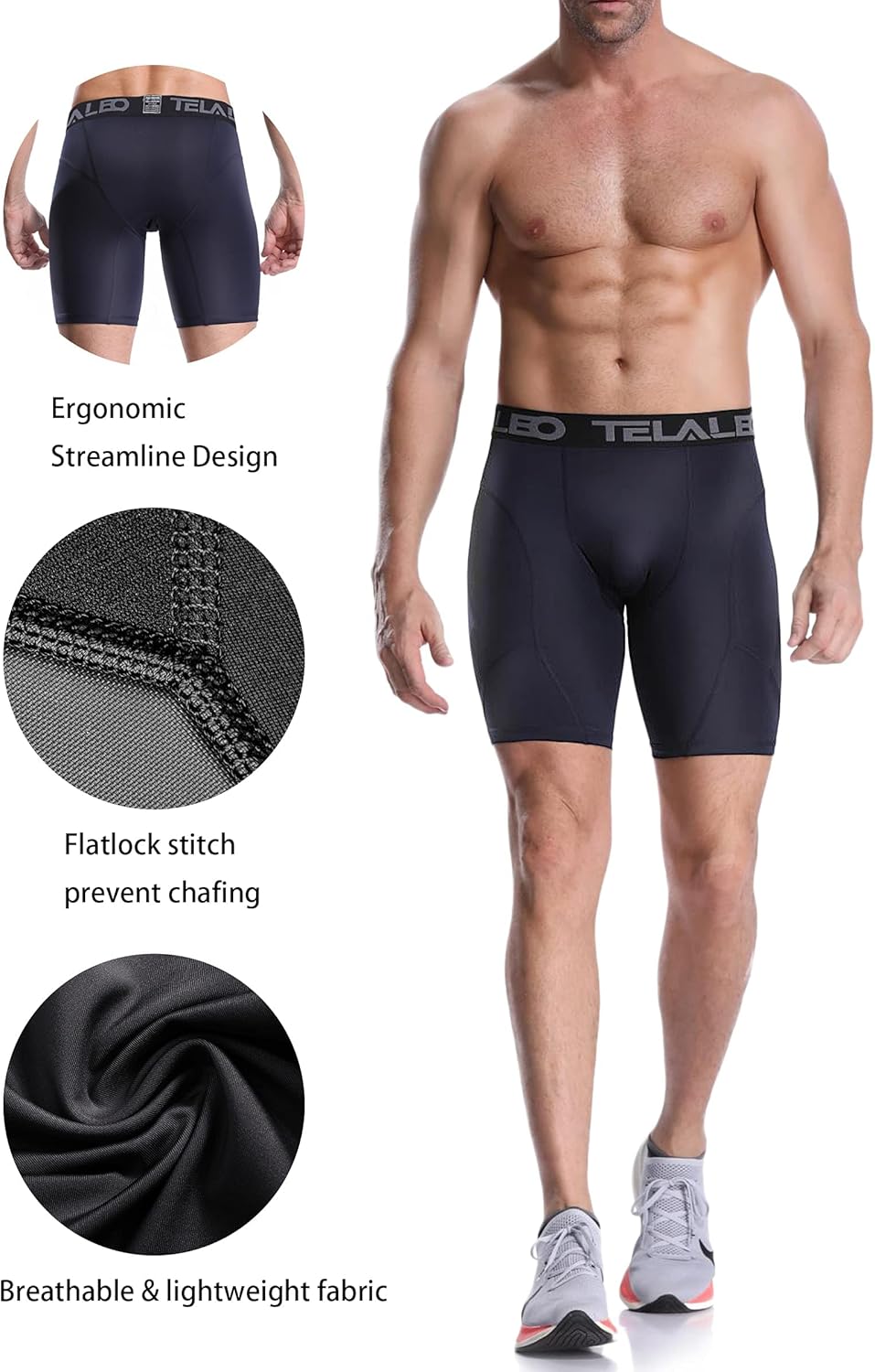 TELALEO 6 or 5 Pack Compression Shorts for Men Spandex Sport Shorts Athletic Workout Running Performance Baselayer Underwear 4 TELALEO 6 or 5 Pack Compression Shorts for Men Spandex Sport Shorts Athletic Workout Running Performance Baselayer Underwear - Image 4