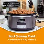 Crock-Pot Large 8-Quart Programmable Slow Cooker with Auto Warm Setting Black Stainless Steel - Image 5
