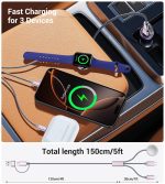 Temdan for Travel Vacation Essentials,3 in 2 USB C Cable for Apple Watch Charger/iPhone 17 Charger/Lightning,Multi Charging Cable Cord,Camping Essentials,Portable Designed for iWatch &iPhone 16-12-5FT - Image 4
