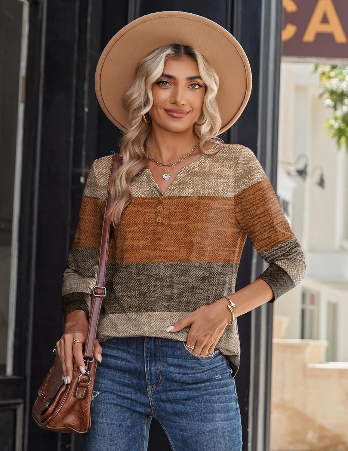 Zeagoo Long Sleeve Shirts for Women Casual V Neck Fall Tops Dressy Summer Work Blouses Clothes 4 Zeagoo Long Sleeve Shirts for Women Casual V Neck Fall Tops Dressy Summer Work Blouses Clothes - Image 4