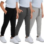 MONEY JONES ESSENTIALS Boys Sweatpants 3Pack - Fleece Joggers, Drawstring & Pockets, Slim Fit - Order 1 Size Up for Relax Fit