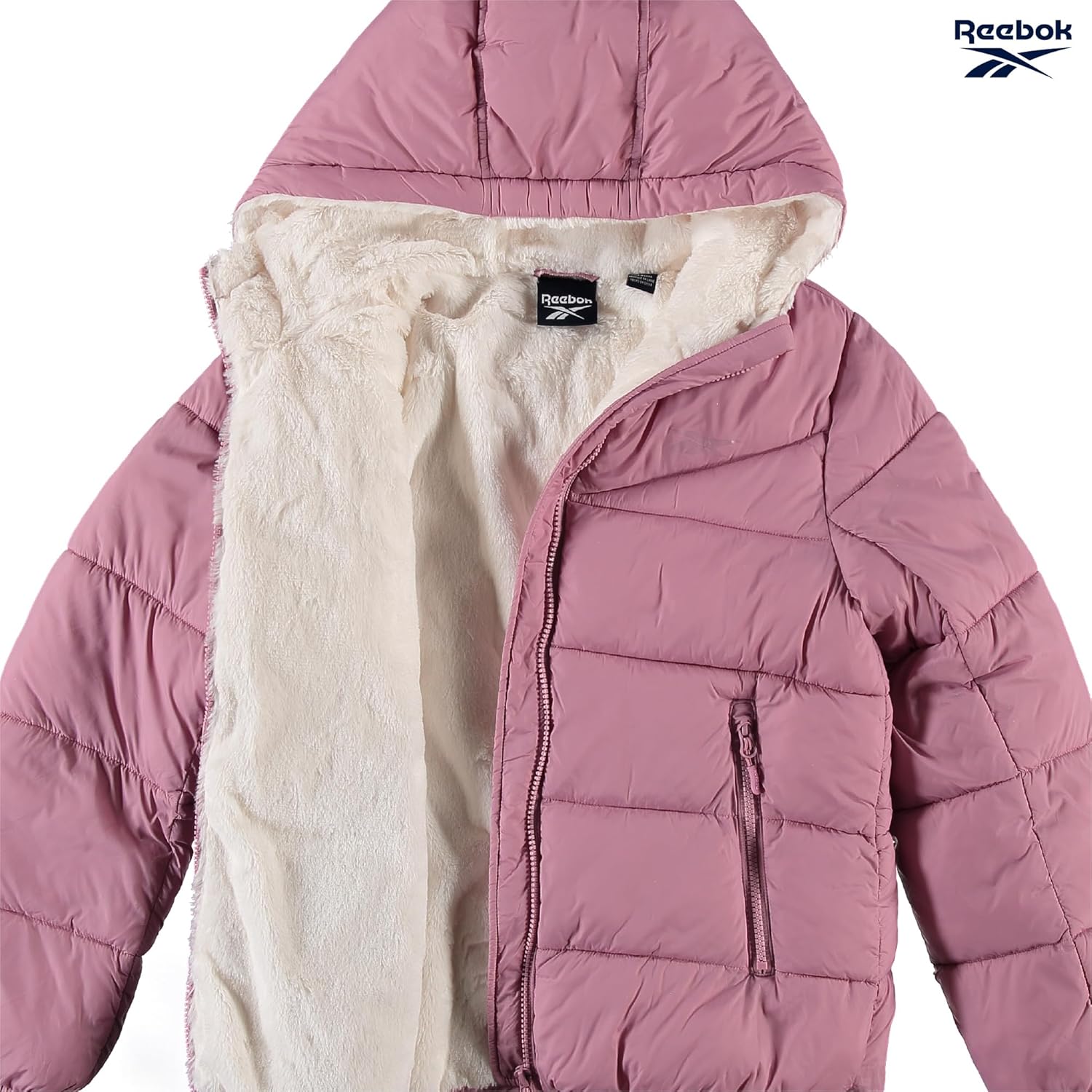 Reebok Girls Winter Coat - Heavyweight Quilted Sherpa Lined Parka Puffer Jacket - Warm Winter Jackets for Girls 4 Reebok Girls Winter Coat - Heavyweight Quilted Sherpa Lined Parka Puffer Jacket - Warm Winter Jackets for Girls - Image 4