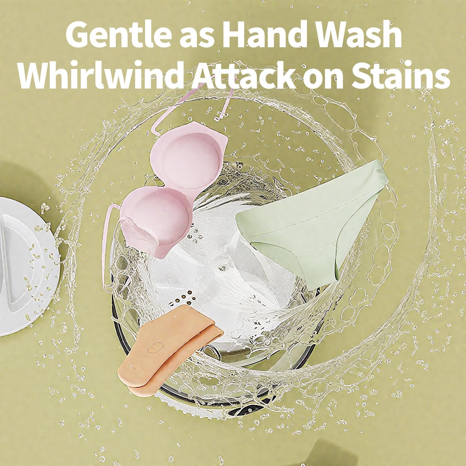 Underwear Washing Machine, BPA-free Portable Mini Washer for Socks, Baby Clothes, Cordless Small Laundry Cup for Travel, Dorm, Apartment, RV, Camp, Kids (Vanilla Off-White) 4 Underwear Washing Machine, BPA-free Portable Mini Washer for Socks, Baby Clothes, Cordless Small Laundry Cup for Travel, Dorm, Apartment, RV, Camp, Kids (Vanilla Off-White) - Image 4