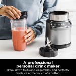 Ninja | Blender | Nutri Pro | Single Serve | For Smoothies, Salsa, Shakes and Frozen Drinks | Includes 2 Smoothie Cups & Lids | Crushes Ice, Fruit & Veggies |Silver | BN401 - Image 4