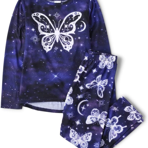 The Children's Place Girls' Single Long Sleeve Top and Pants 2 Piece Pajamas Sets